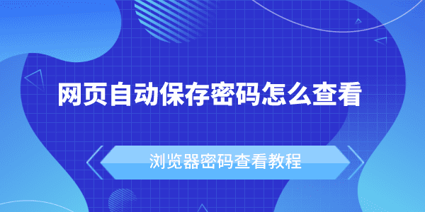 網(wǎng)頁自動(dòng)保存密碼怎么查看 瀏覽器密碼查看教程