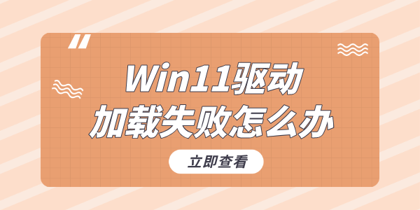 Win11驅(qū)動(dòng)加載失敗怎么辦 Win11驅(qū)動(dòng)加載失敗解決方法