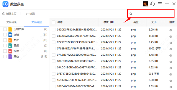 搜索文件恢復(fù)